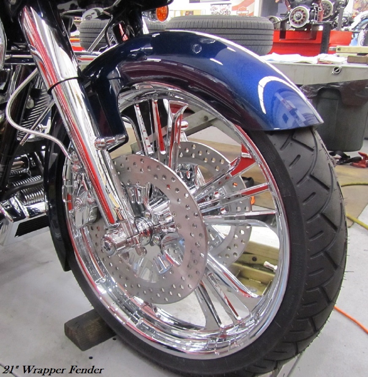 21" Steel Wrapper Fender (Painted to match factory color big blue pearl)
